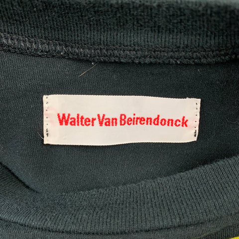 WALTER VAN BEIRENDONCK Size M Black Graphic Cotton Crew-Neck T-shirt