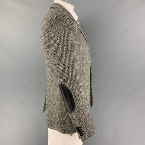SAINT LAURENT Size M Grey Heather Virgin Wool Notch Lapel Sport Coat