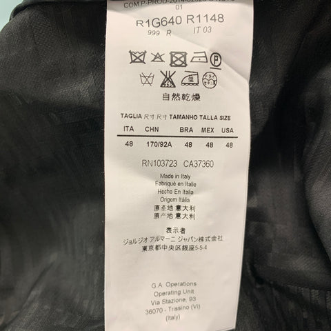 EMPORIO ARMANI Taille 38 Manteau de sport à revers en laine noire mélangée