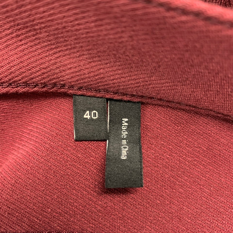 THEORY Size 40 Burgundy Twill Flat Front Casual Pants