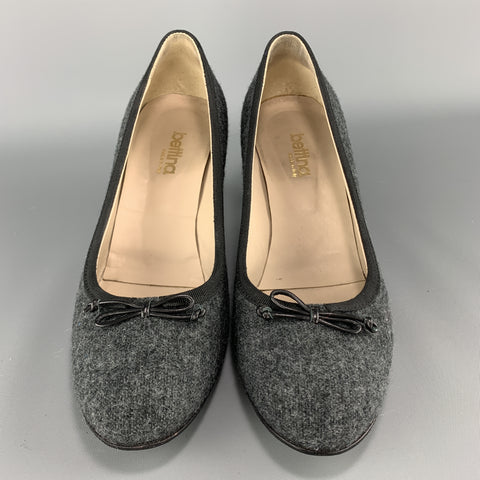 BETTINA Zapatos de salón con lazo de lana color carbón talla 6