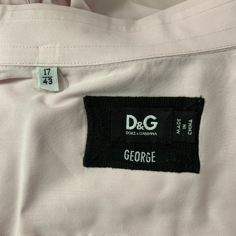 D&G by DOLCE & GABBANA Size XL Pink Pleated Cotton Long Sleeve Shirt