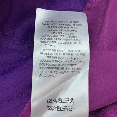 ATTICO Size 2 Purple Acetate Silk Jacquard Balloon Sleeves Dress Top