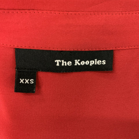 THE KOOPLES Size XXS Red Silk Solid Blouse