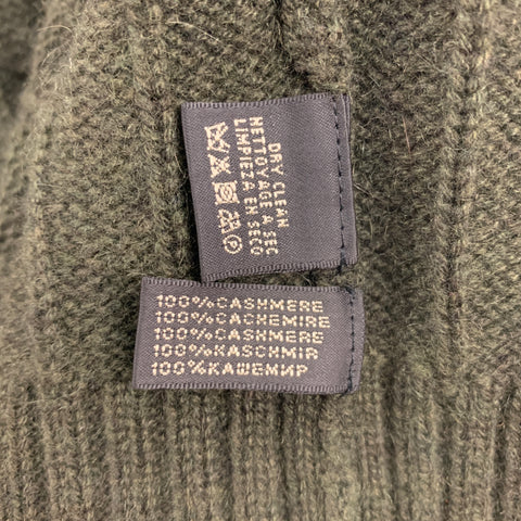 RALPH LAUREN Black Label Size S Forest Green Cable Knit Cashmere Shawl Collar Cardigan