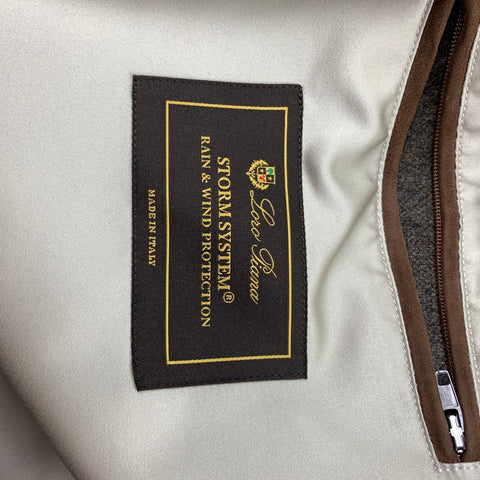 LORO PIANA Storm System Size 46 Taupe Heather Wool / Cashmere Fur Collar Coat