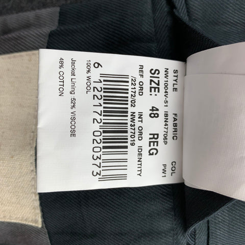 WOOSTER + LARDINI Size 38 Navy & Grey Color Block Wool Sport Coat