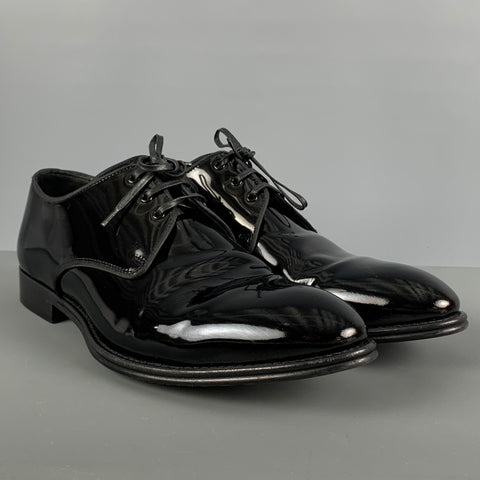 DOLCE & GABBANA Size 7.5 Black Lace Up Shoes