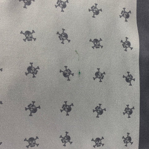 PECKHAM RYE Grey Skull Silk Pocket Square
