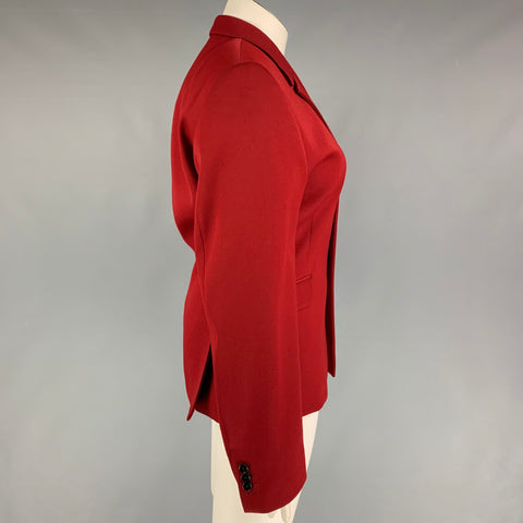 GmbH SS19 Survival Strategies Talla 12 Chaqueta con solapa de muesca de lana color burdeos