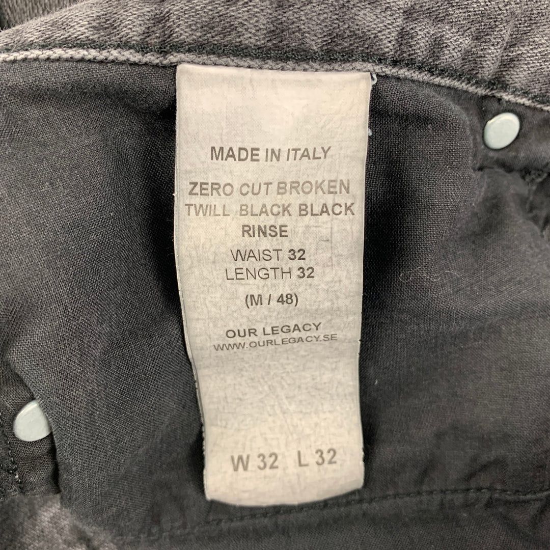 OUR LEGACY Size 32 Gray Cotton Slim Button Fly Jeans