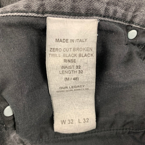 OUR LEGACY Size 32 Gray Cotton Slim Button Fly Jeans