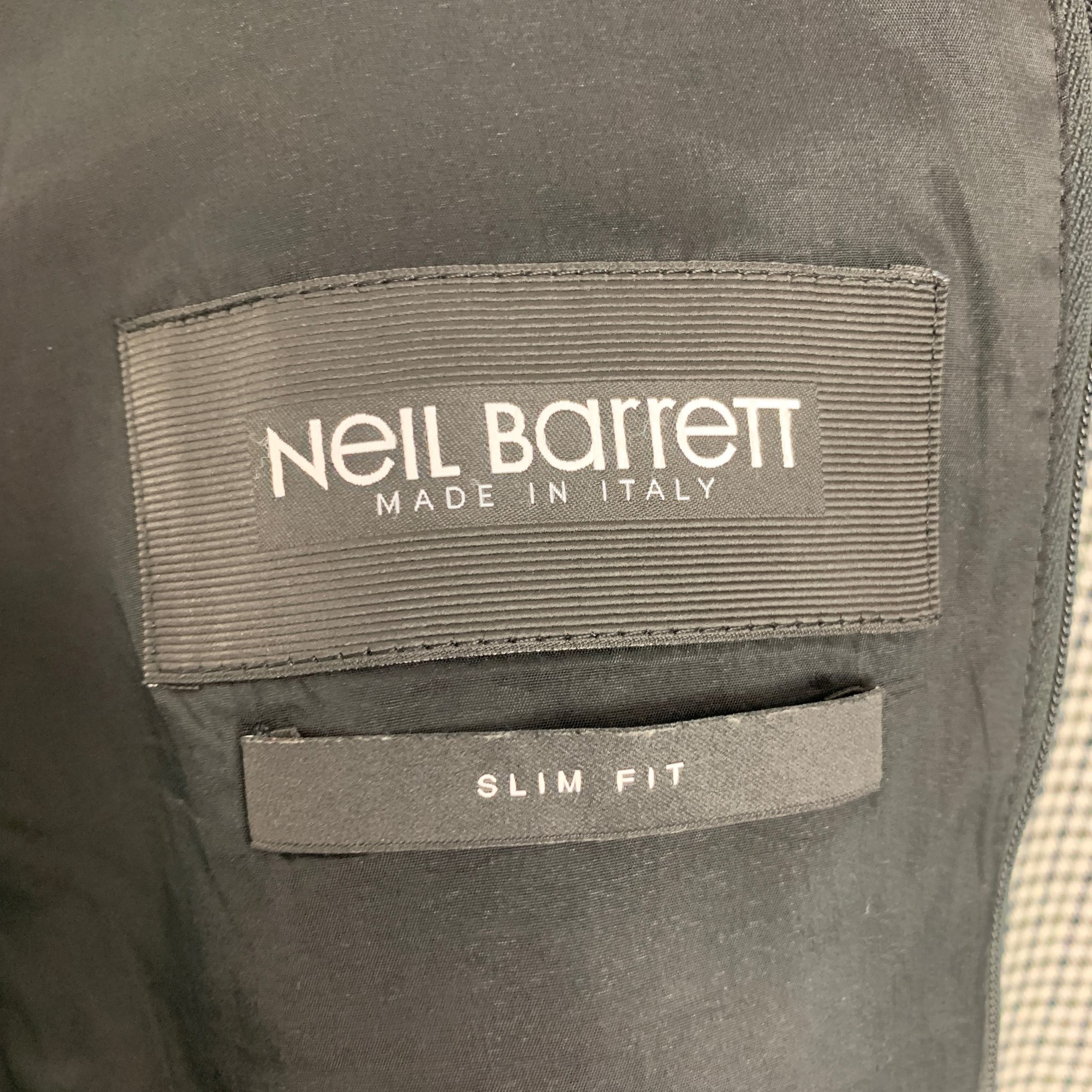 NEIL BARRETT Chest Size 42 Size 42 Grey Black Checkered Not Listed