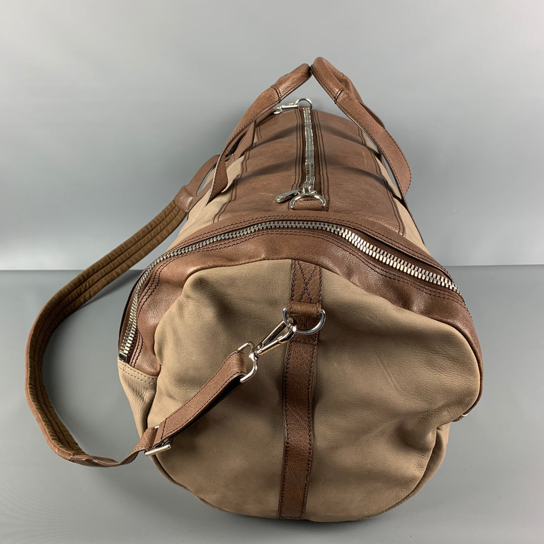 Brunello Cucinelli Tan Canvas Brown Leather Travel Bag – Michael's  Consignment NYC