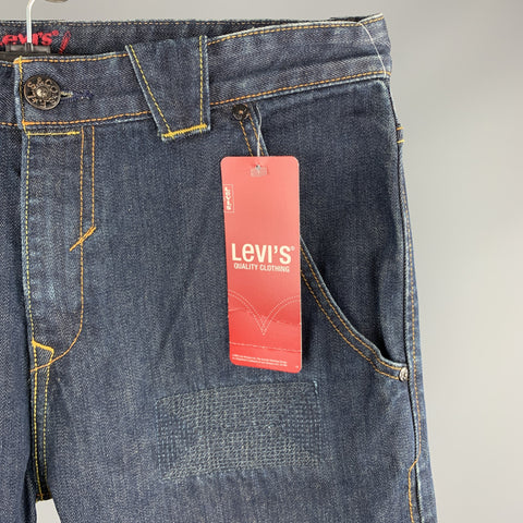 LEVI'S Size 32 Indigo Contrast Stitch Denim Zip Fly Jeans