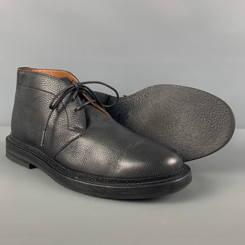 AQUATALIA Talla 10.5 Botas con cordones de cuero negro