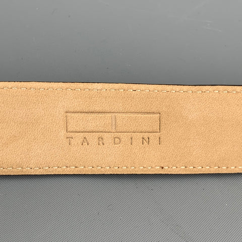 TARDINI Size 40 Black Textured Alligator Leather Belt