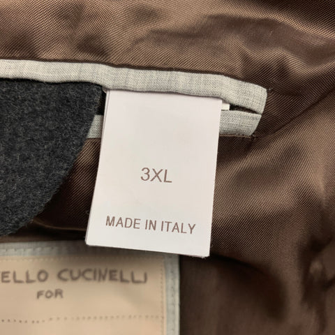 BRUNELLO CUCINELLI Size XXL Charcoal Wool / Cashmere Jacket