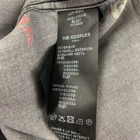THE KOOPLES Camisa de manga larga de viscosa estampada multicolor negra Talla S