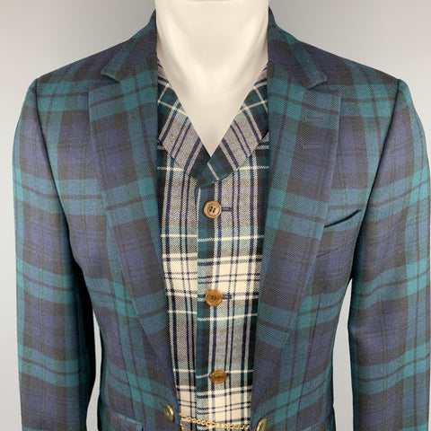 VIVIENNE WESTWOOD Taille 40 Plaid Blackwatch Wool Vest Layer Sport Coat