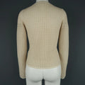 CHLOE Size L Cream Stretch Wool Mesh Knit Crewneck Cardigan CHLOE