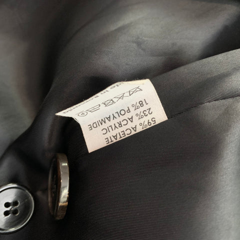 DRIES VAN NOTEN Size 6 Black Textured Acetate Blend Belted Trench Coat