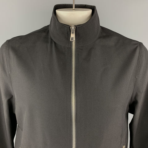 MICHAEL KORS Size L Black Wool Zip Up Zip Pockets Snaps Jacket
