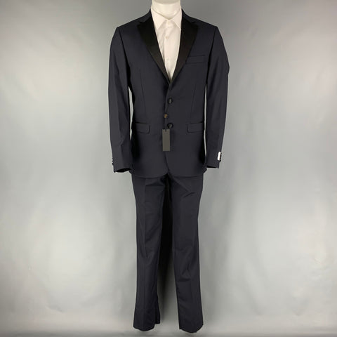 SIMON SPURR VALDEX Size 40 Regular Black Wool Notch Lapel 34 36 Tuxedo