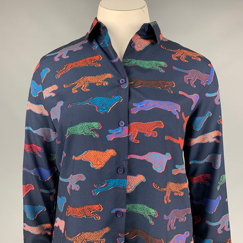 PS by PAUL SMITH Size 10 Multi-Color Print Polyester Leopard Blouse