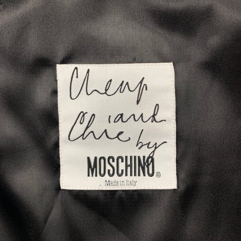MOSCHINO Size 38 Black Sequined Polyester / Acetate Snaps Vest