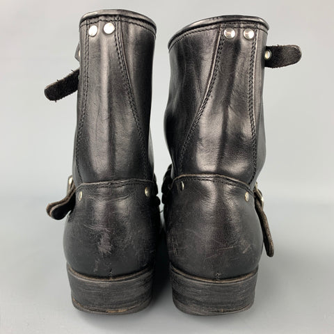 GOLDEN GOOSE Bikers Deluxe Brand Bottes de vélo en cuir noir taille 9