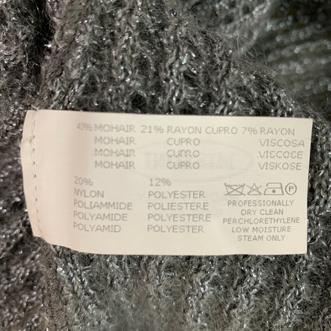 MISSONI Size 2 Grey Silver Mohair Blend Knitted Casual Top