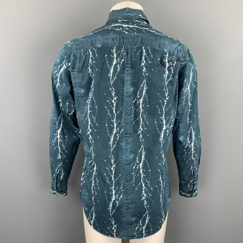 LIBERTY OF LONDON Size M Slate Print Cotton Button Up Long Sleeve Shirt