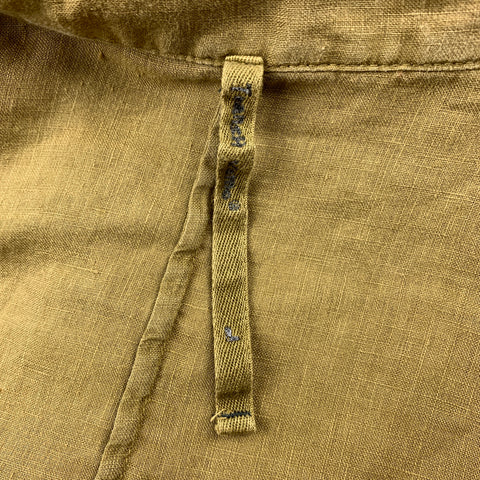 TRANSIT UOMO Size L Mustard Linen Button Down Long Sleeve Shirt
