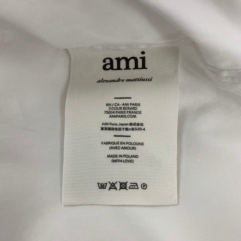 AMI by ALEXANDRE MATTIUSSI Talla M Camisa de manga larga con botones de algodón blanco