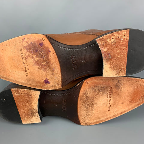 TO BOOT NY Size 9 Brown Perforated Leather Cap Toe Loafers