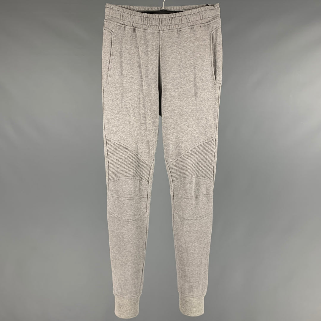 BALMAIN Size M Grey Heather Cotton Sweatpants