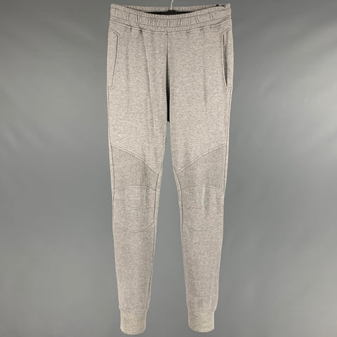 BALMAIN Size M Grey Heather Cotton Sweatpants