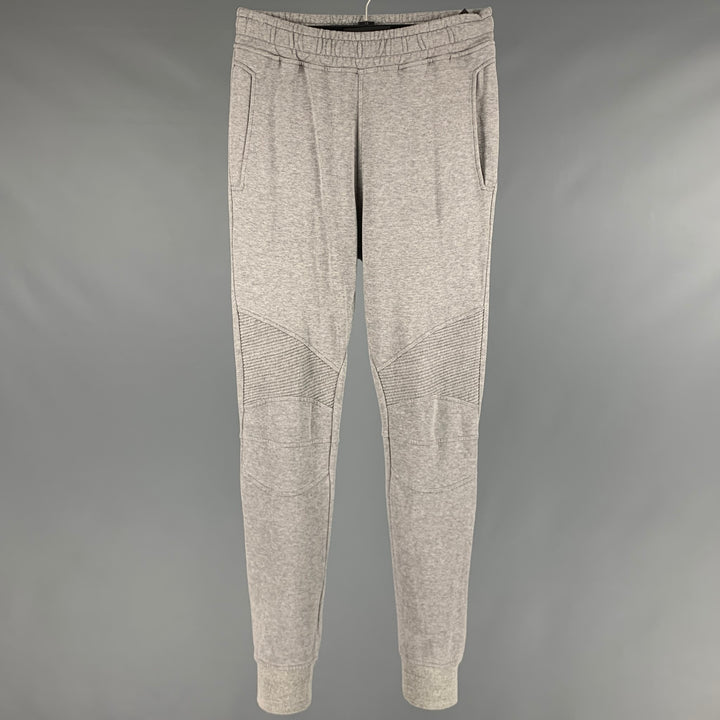 BALMAIN Size M Grey Heather Cotton Sweatpants