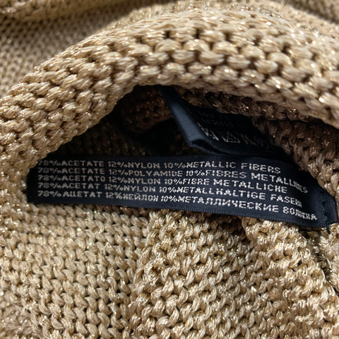 RALPH LAUREN Black Label Taille M Or Viscose Blend Tricoté Col Bateau Pull