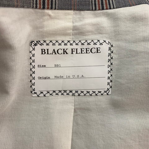 BLACK FLEECE Taille 38 Gris Marine Blanc Plaid Laine Notch Revers Costume
