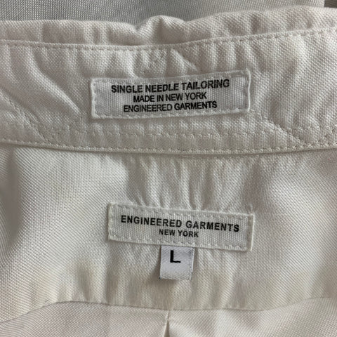 ENGINEERED GARMENTS Size L White Cotton Button Down Long Sleeve Shirt