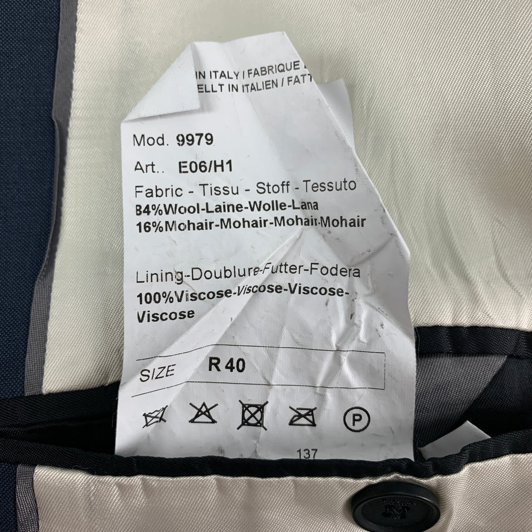 PAUL SMITH Size 40 Regular Steel Blue Wool Mohair Sport Coat