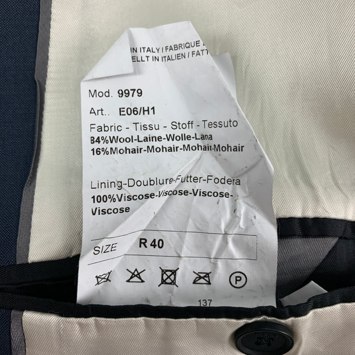 PAUL SMITH Size 40 Regular Steel Blue Wool Mohair Sport Coat