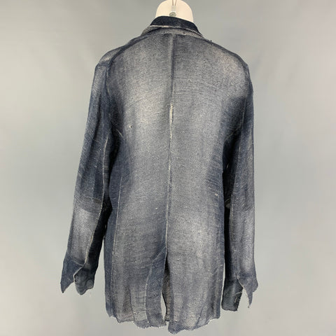 AVANT TOI Taille M Blazer à bouton unique en lin et coton gris marine