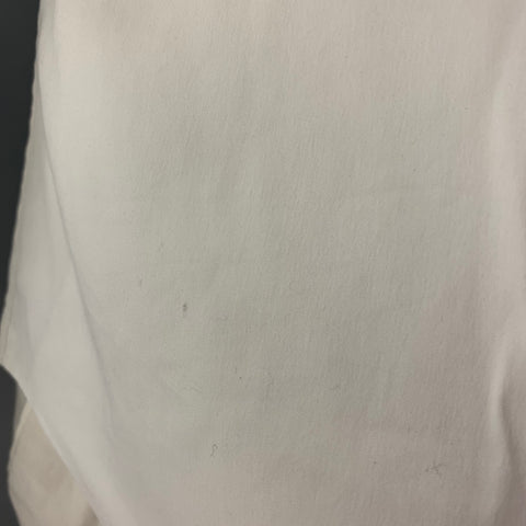 PRADA Size L White Cotton Blend French Cuff Long Sleeve Shirt