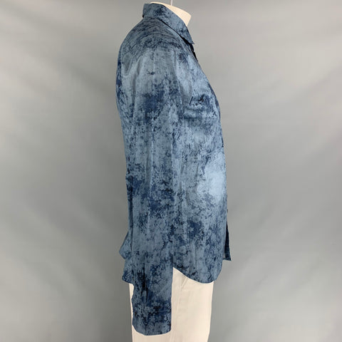 PAUL SMITH Size 42 Blue Floral  Button Down Long Sleeve Shirt