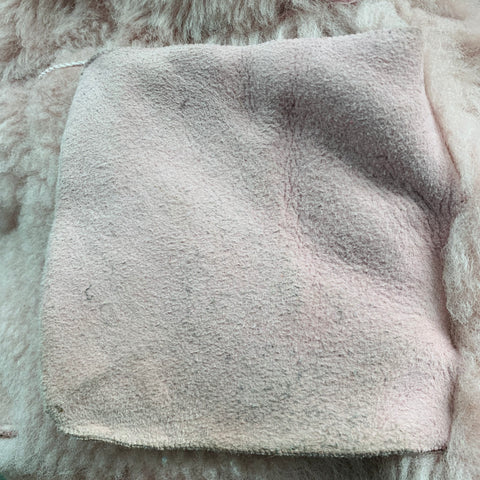 SAKS POTTS Taille M Veste courte en peau de mouton rose