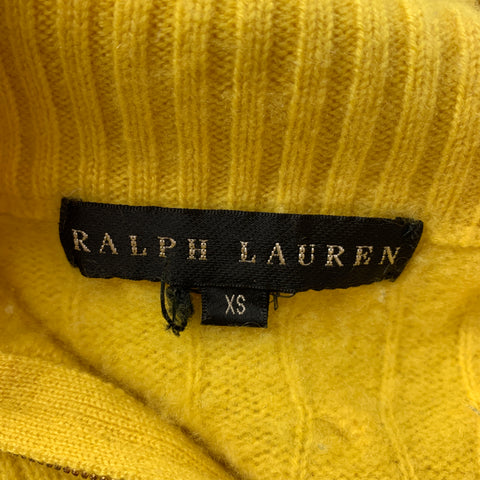 RALPH LAUREN Black Label Size XS Yellow Knitted Cashmere Sweater