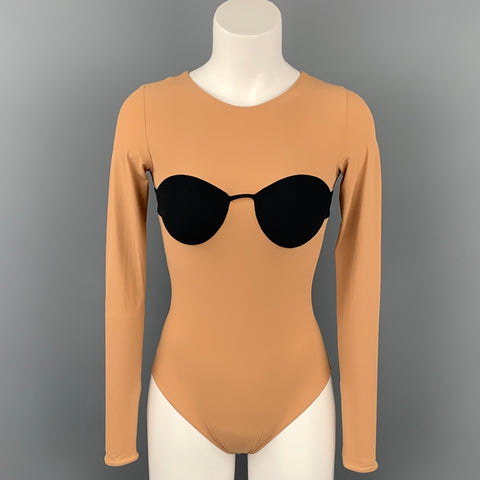 MAISON MARTIN MARGIELA 2007 Taille 6 Body soutien-gorge en nylon nu et noir